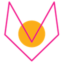 Logo Foxy Nerds, color pink and gold